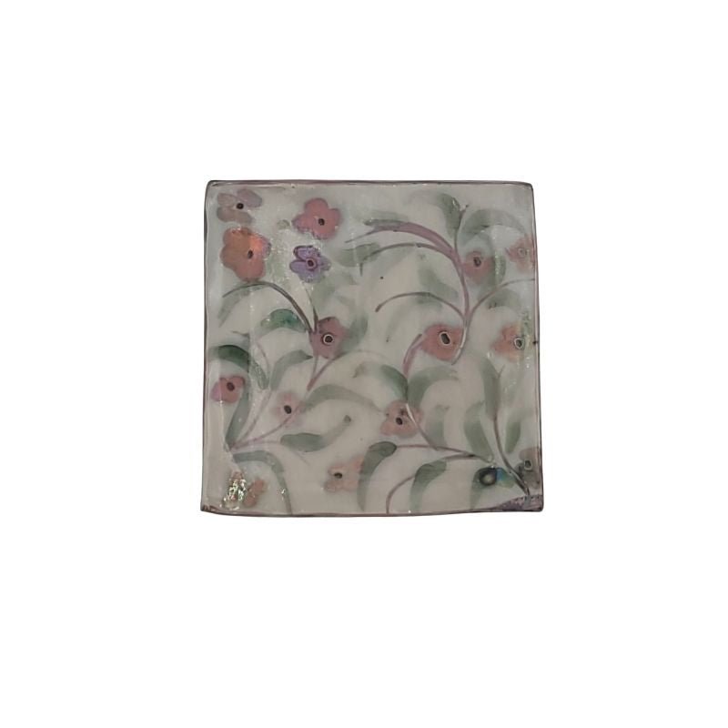 Irisescent pastel floral square trinket dish