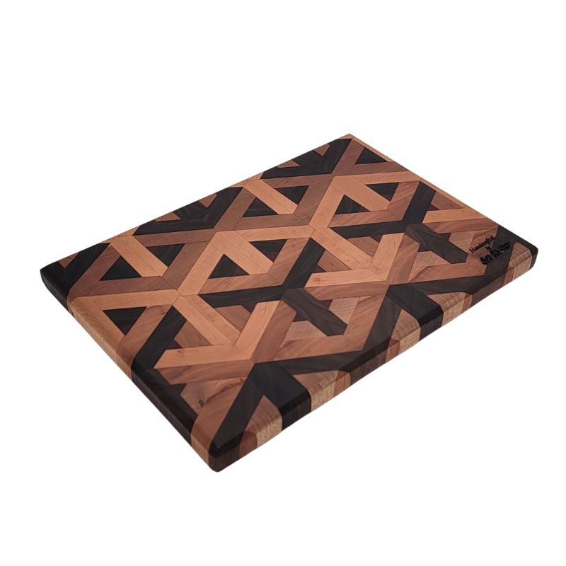 Geometric wood cutting board