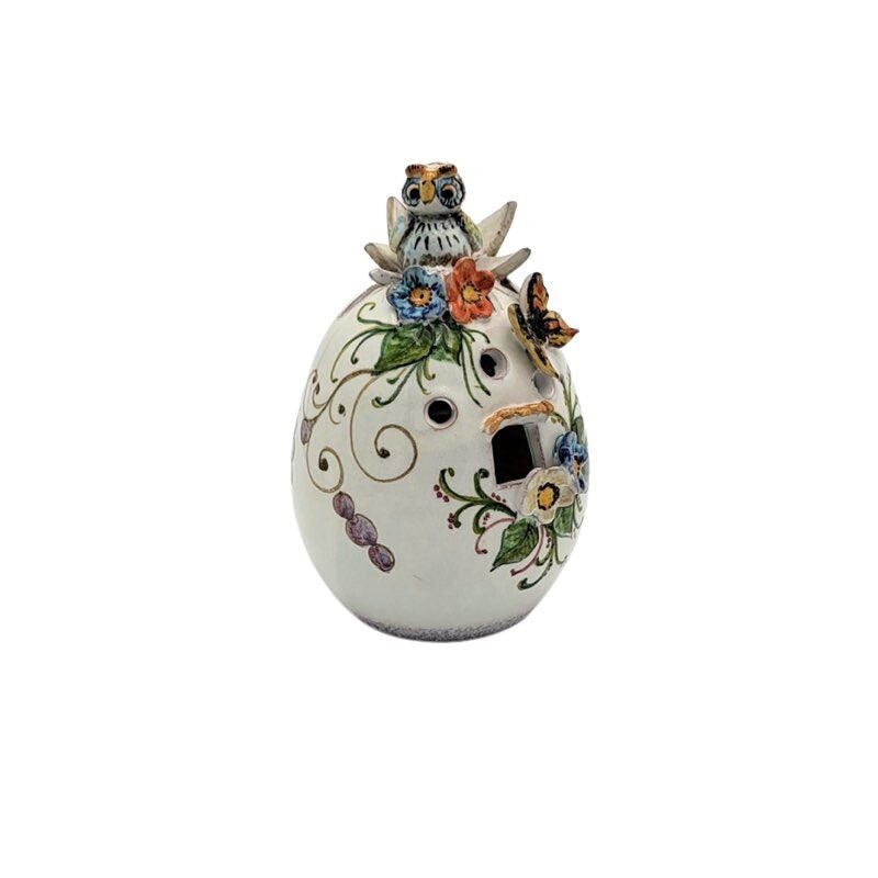 Charming Ceramic Egg with Owl Decor | Ardsley Barrett